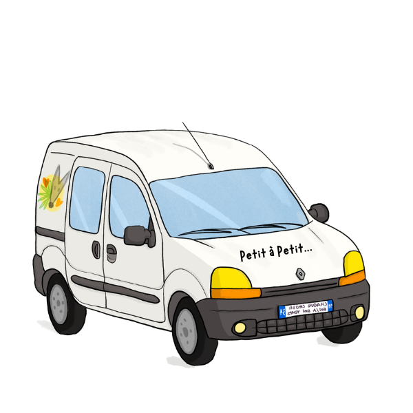 Le van de l’association Petit à Petit