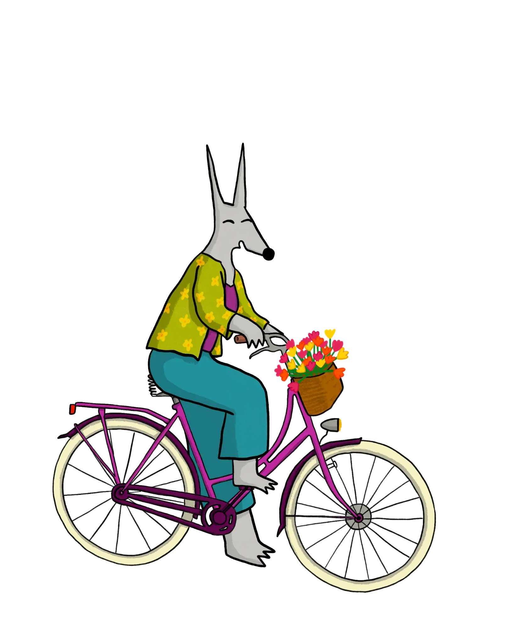 La louve Aurée à vélo à Amsterdam