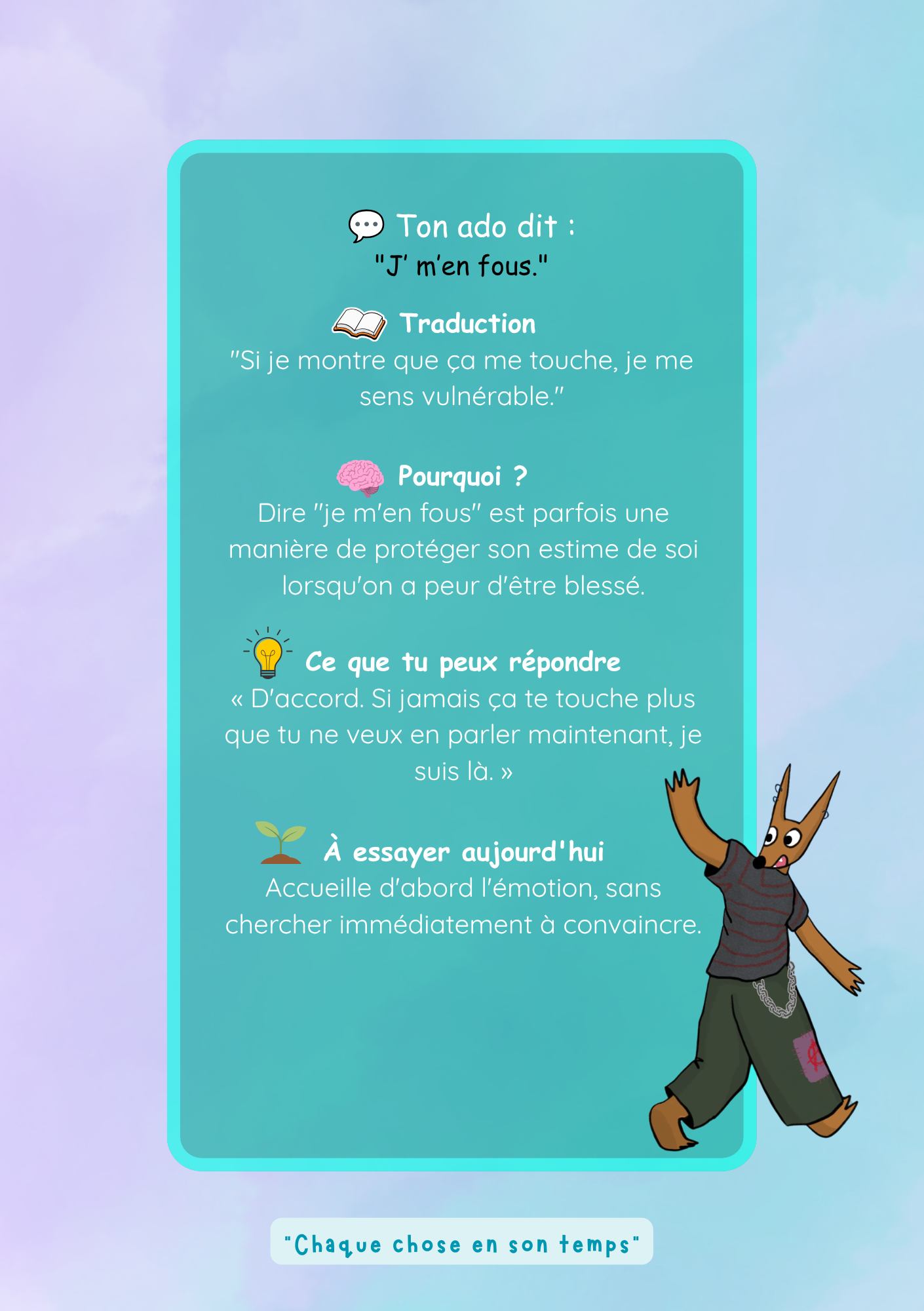Page intérieure du mini-guide Dans la tête de mon ado